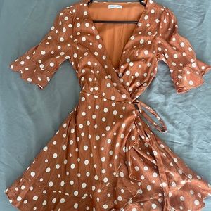 Polka dot wrap dress